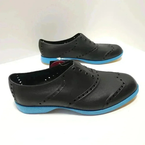 Biion Womens Golf Shoes Size 6 Eva The Oxford Black Blue NEW Spikeless - Picture 5 of 7